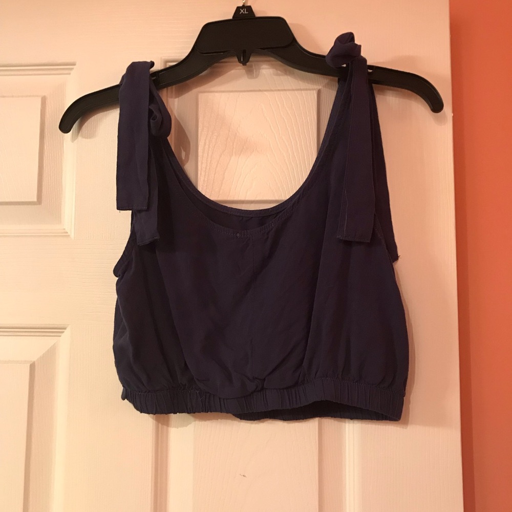 Navy Blue Crop Top